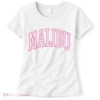 Preppy Varsity Pink Malibu CA California Font Women's T-Shirt thumb 0