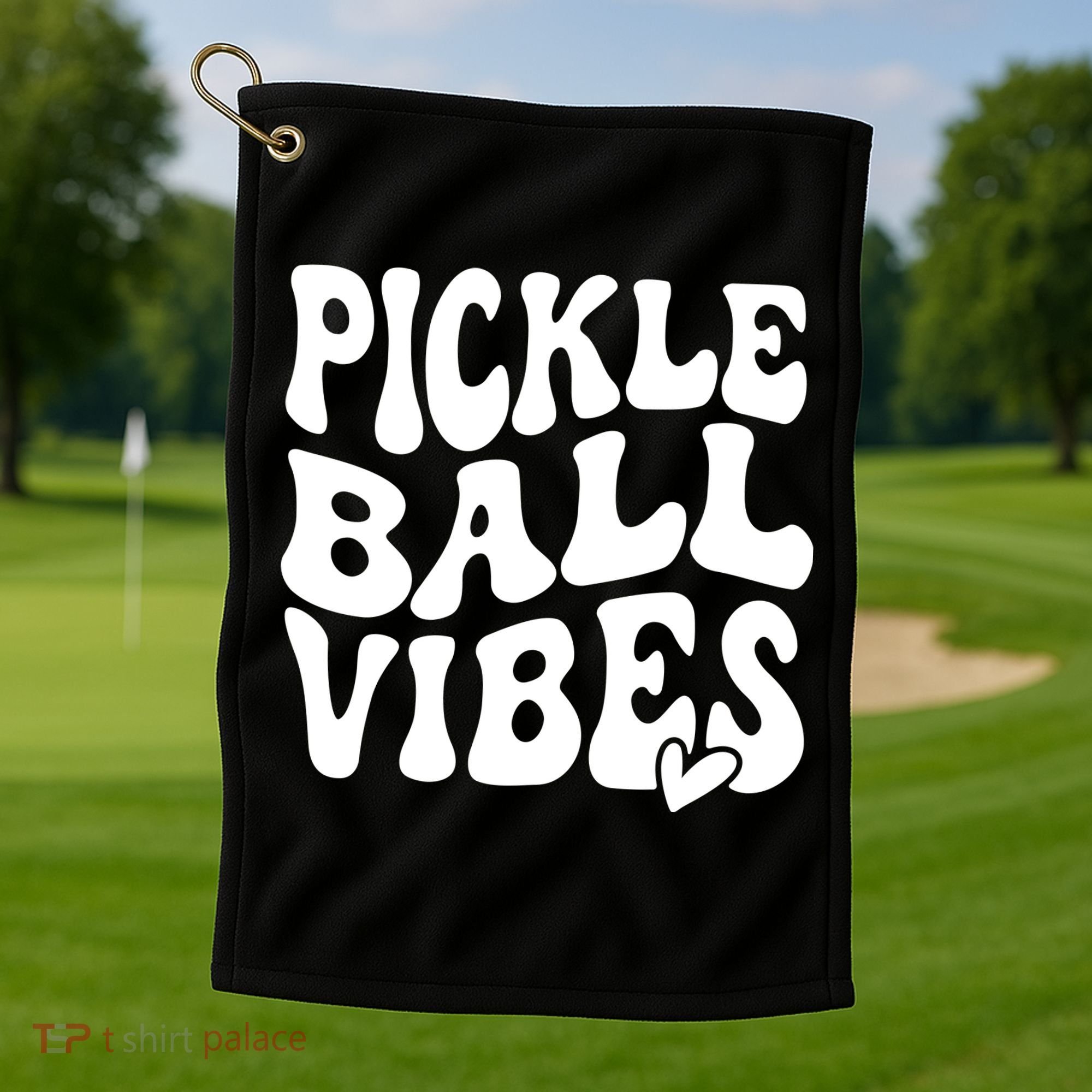 Pickleball Vibes Play Pickleball With Love Golf Towel