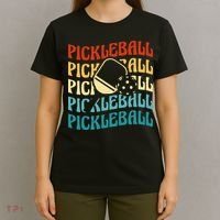 Pickleball,Retro Vintage Pickleball Silhouette, Pickleball T-Shirt thumb 4