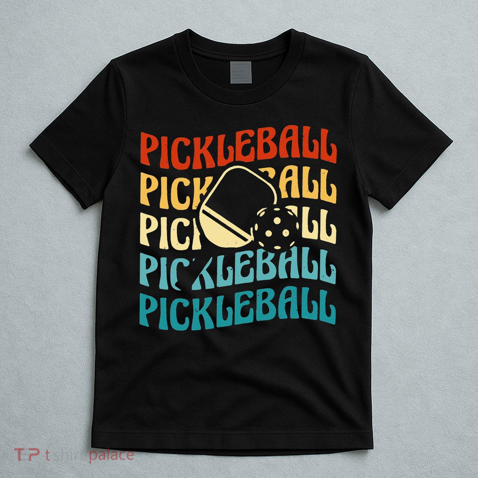 Pickleball,Retro Vintage Pickleball Silhouette, Pickleball T-Shirt