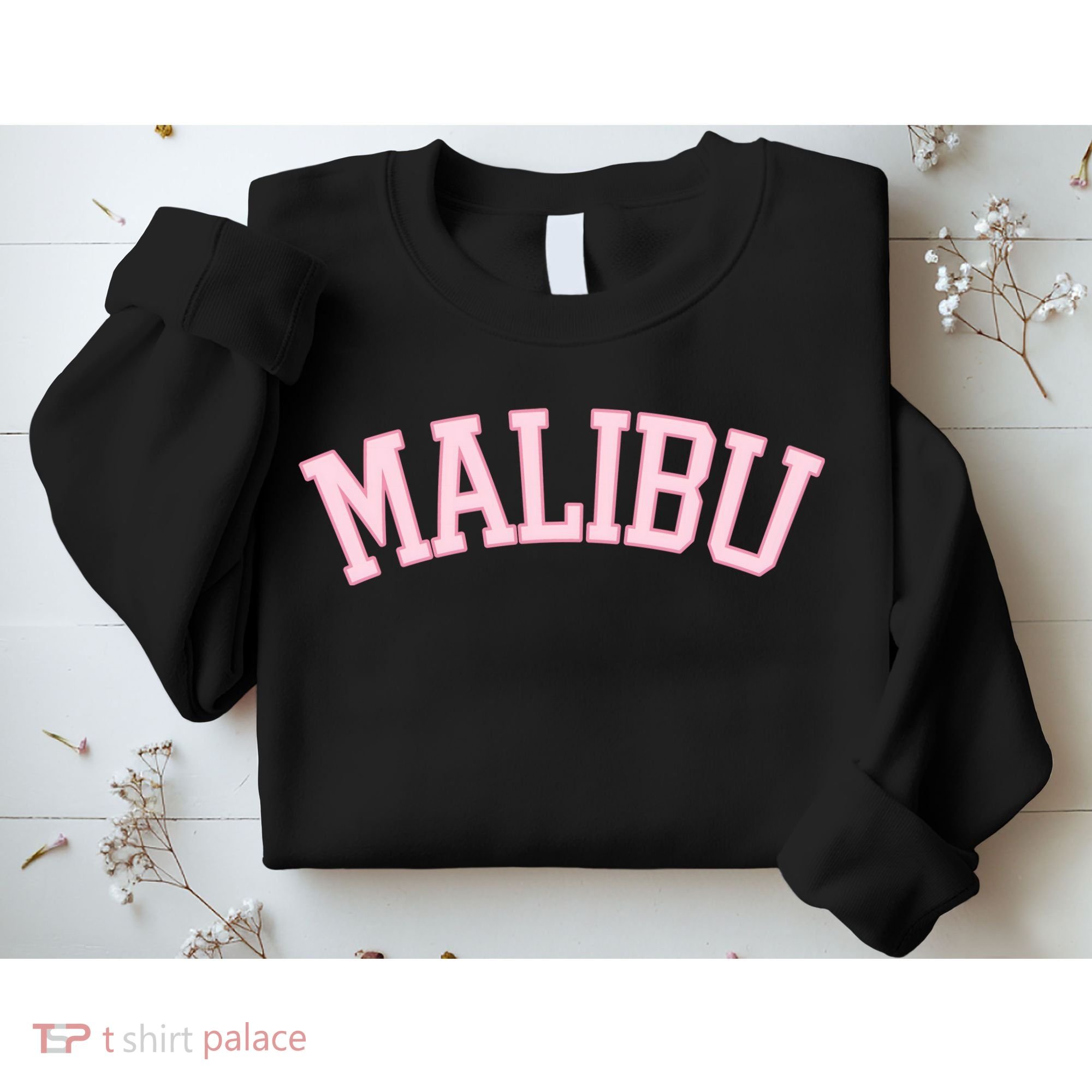 Preppy Varsity Pink Malibu California Sweatshirt