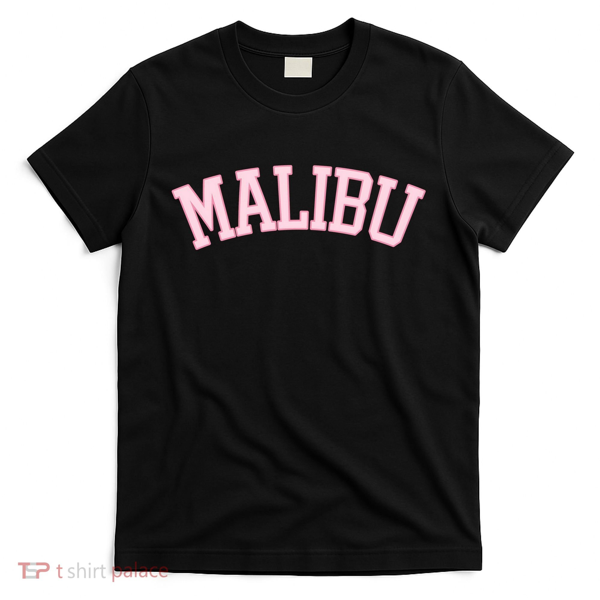Preppy Varsity Pink Malibu California T-Shirt