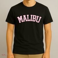 Preppy Varsity Pink Malibu California T-Shirt thumb 3
