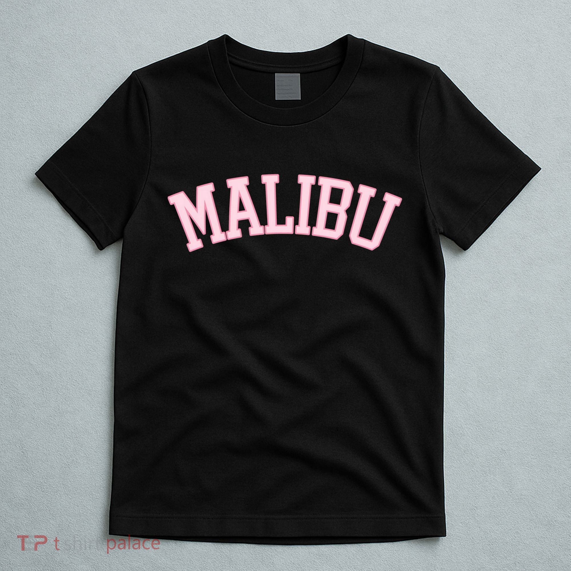Preppy Varsity Pink Malibu California T-Shirt