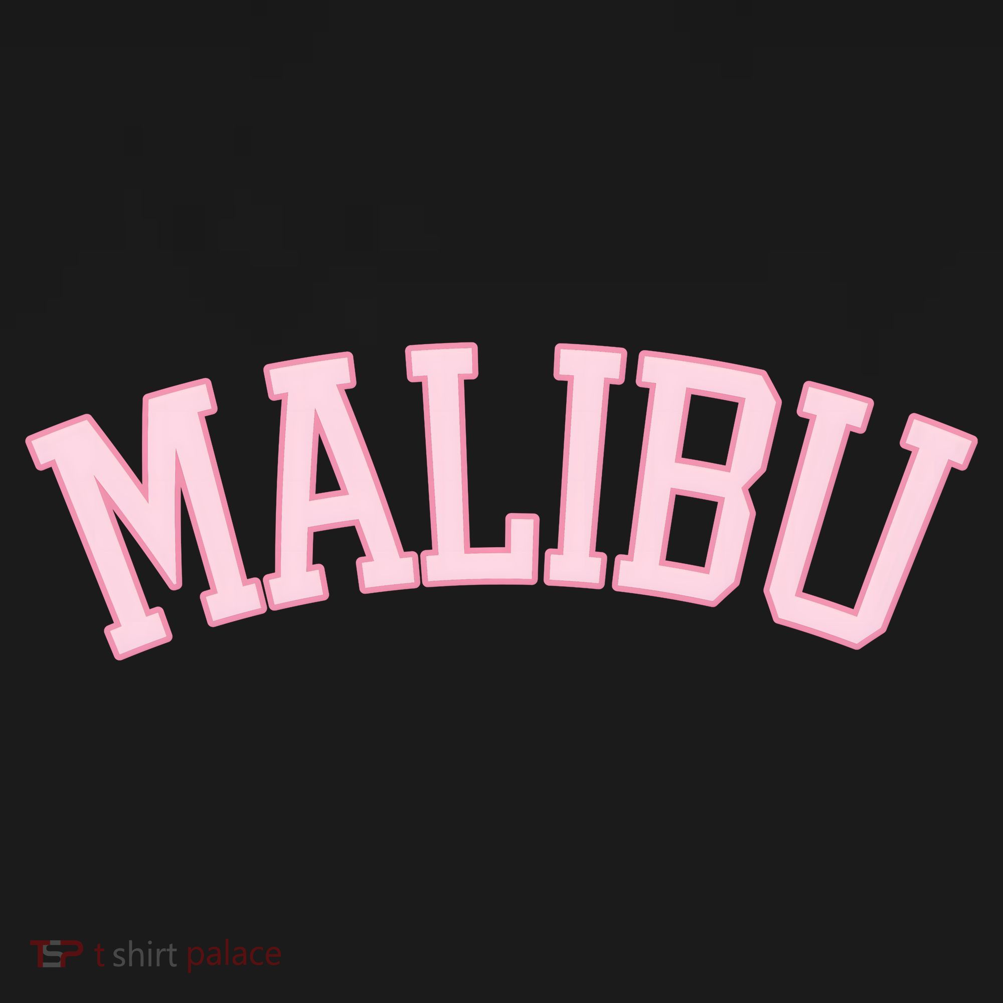 Preppy Varsity Pink Malibu California T-Shirt