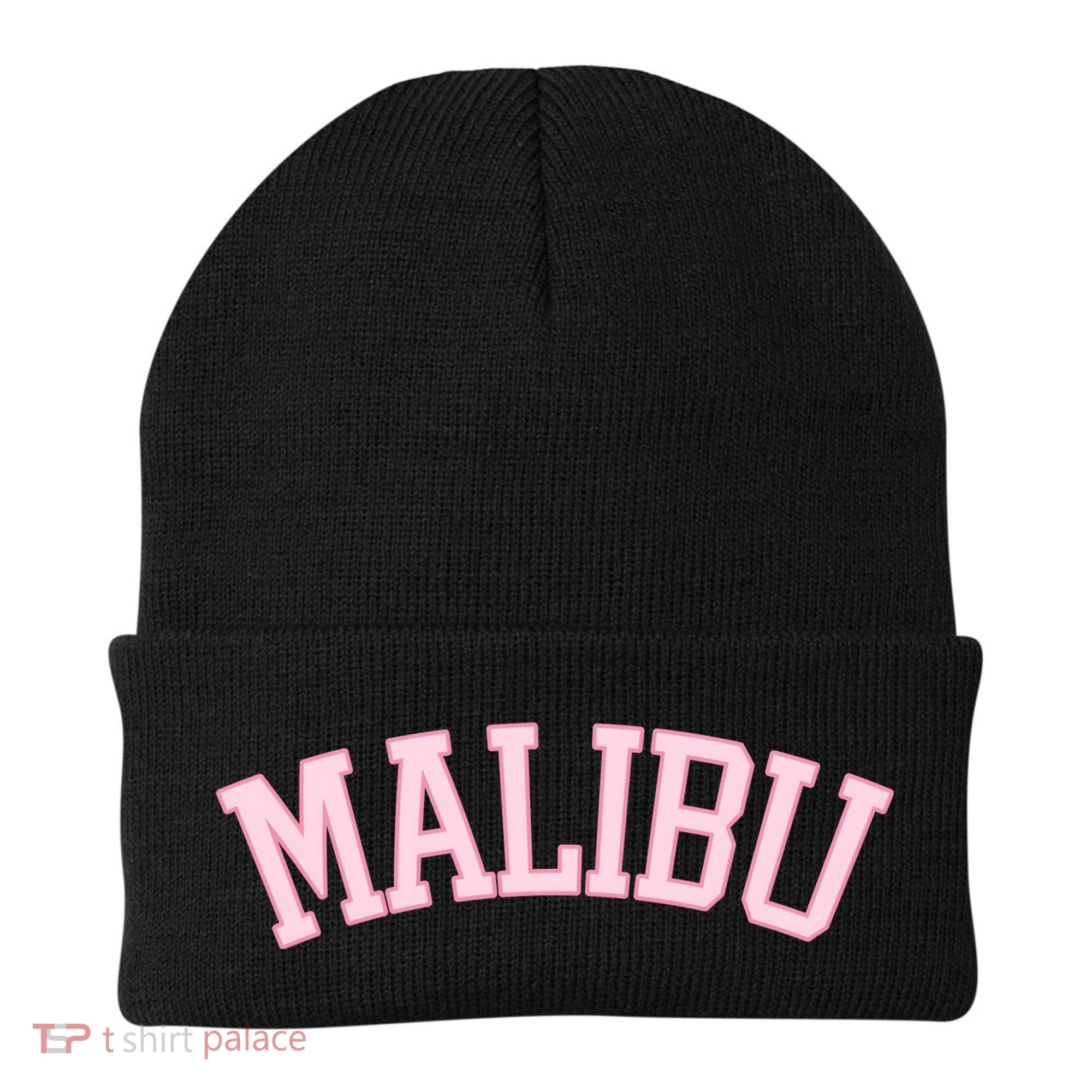 Preppy Varsity Pink Malibu California Beanie
