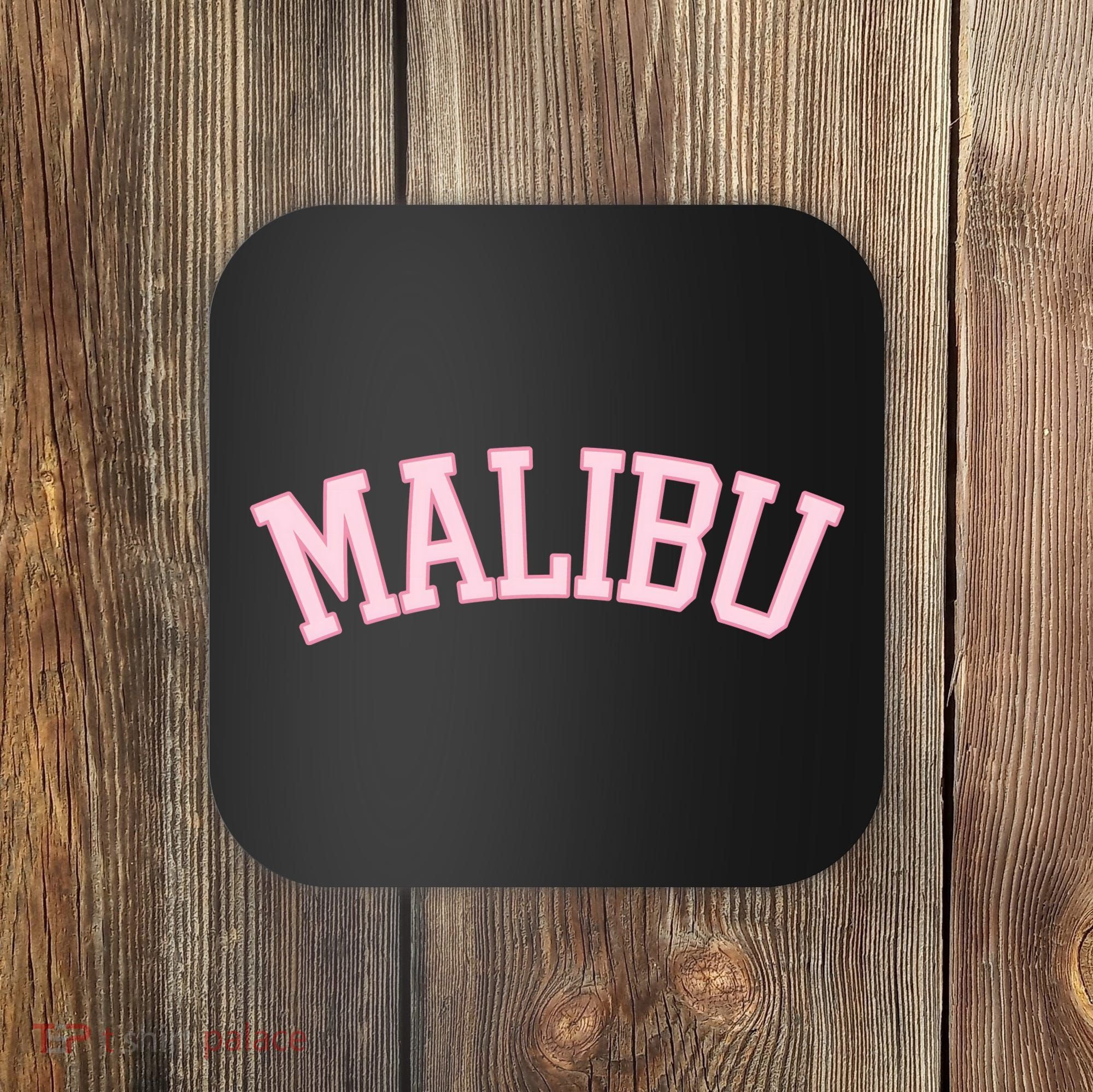 Preppy Varsity Pink Malibu California Coaster