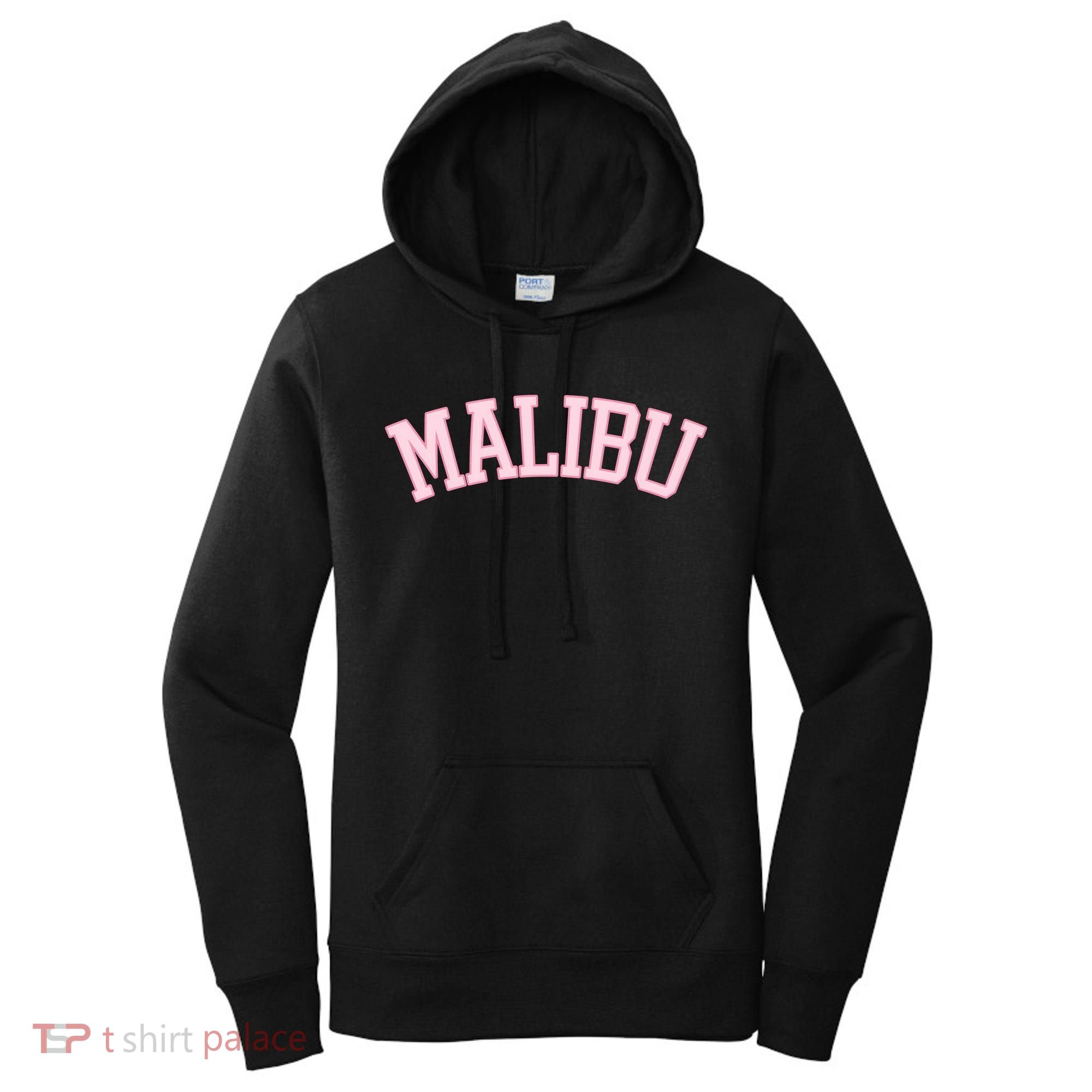 Preppy Varsity Pink Malibu California Women's Hoodie