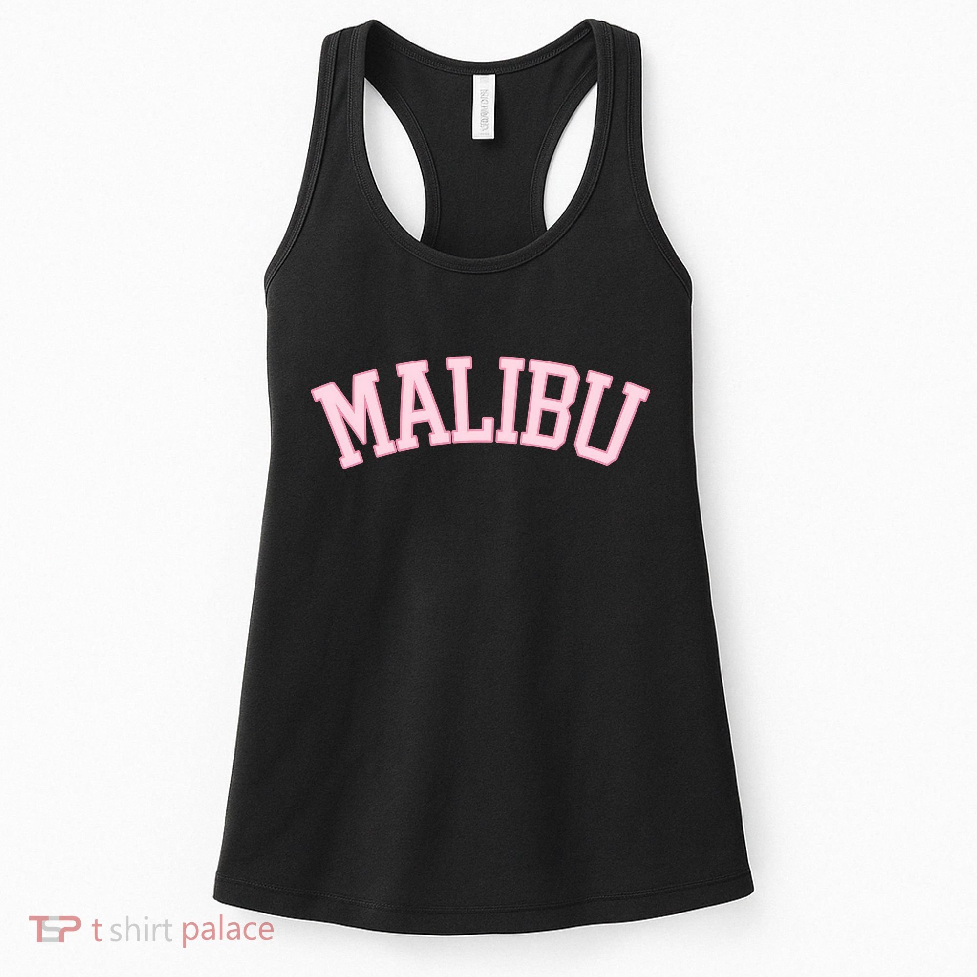Preppy Varsity Pink Malibu California Women's Tank Top