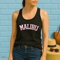 Preppy Varsity Pink Malibu California Women's Tank Top thumb 2