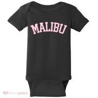 Preppy Varsity Pink Malibu California Baby Bodysuit thumb 0