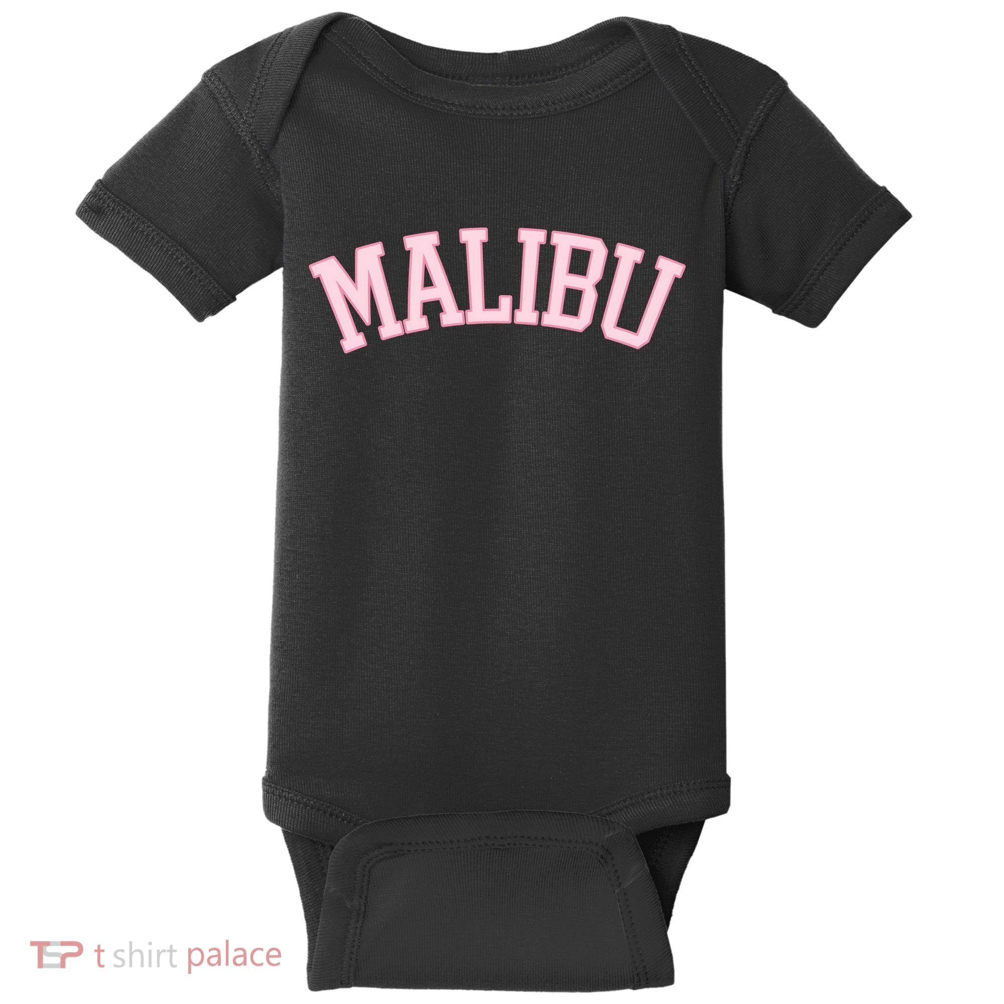 Preppy Varsity Pink Malibu California Baby Bodysuit