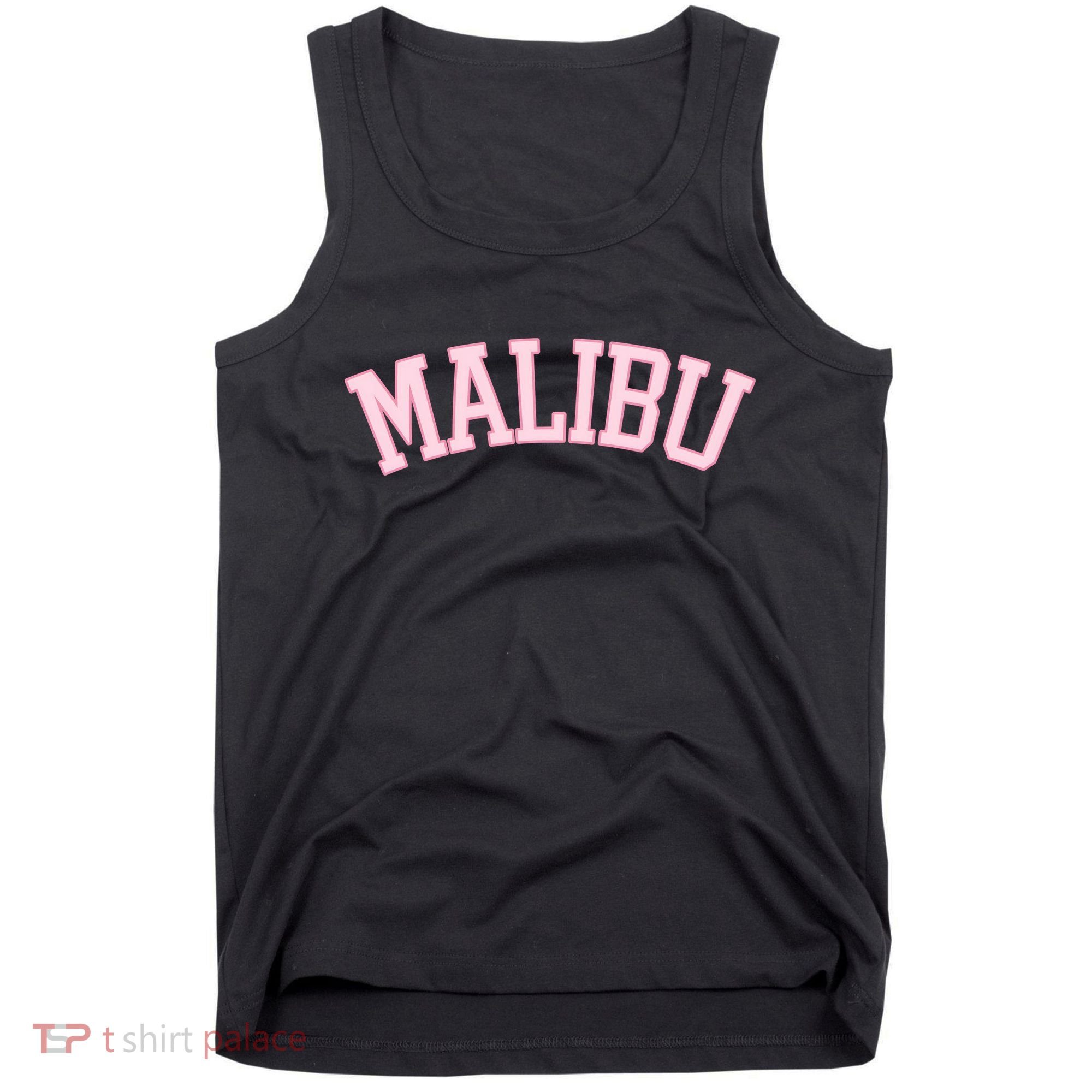Preppy Varsity Pink Malibu California Tank Top