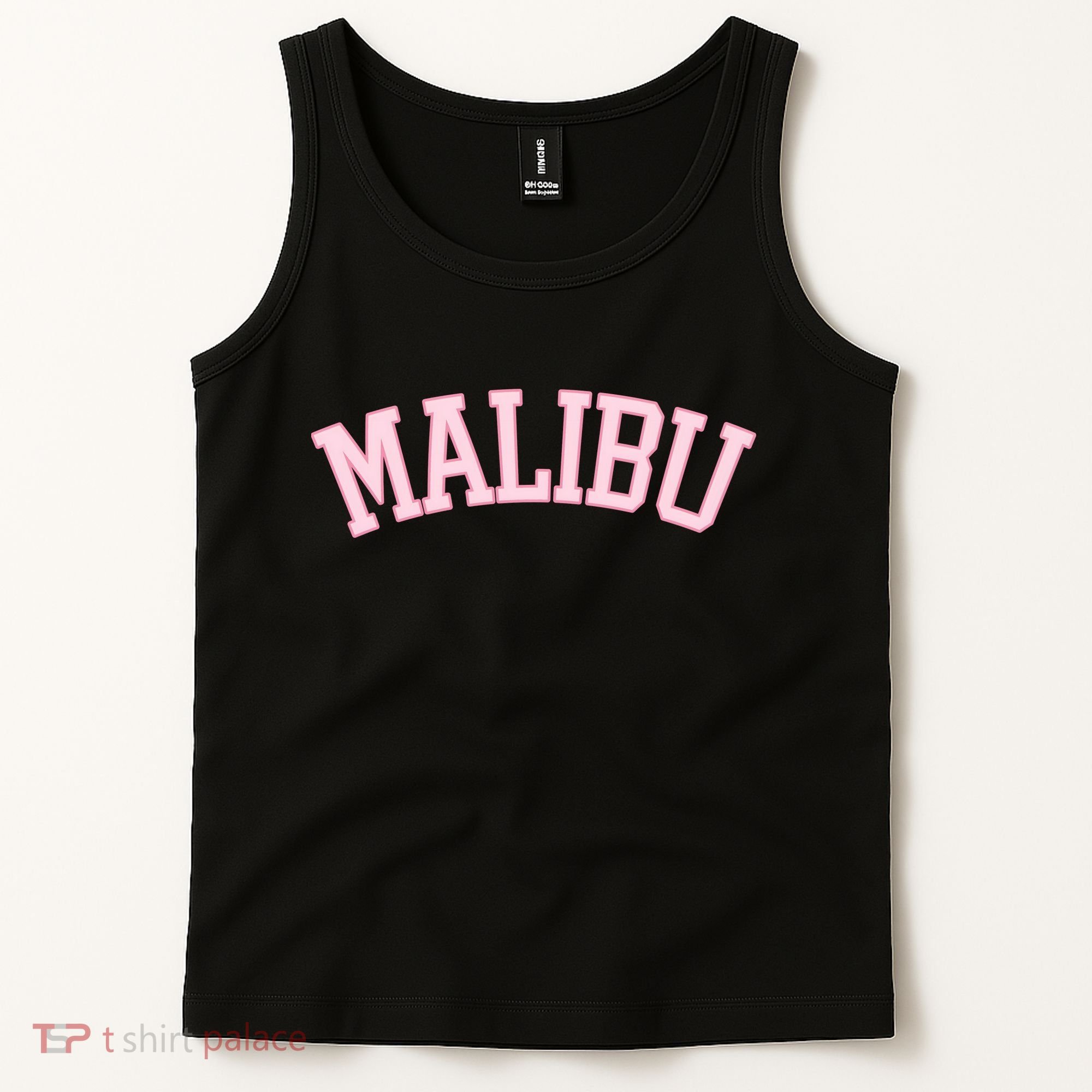 Preppy Varsity Pink Malibu California Tank Top
