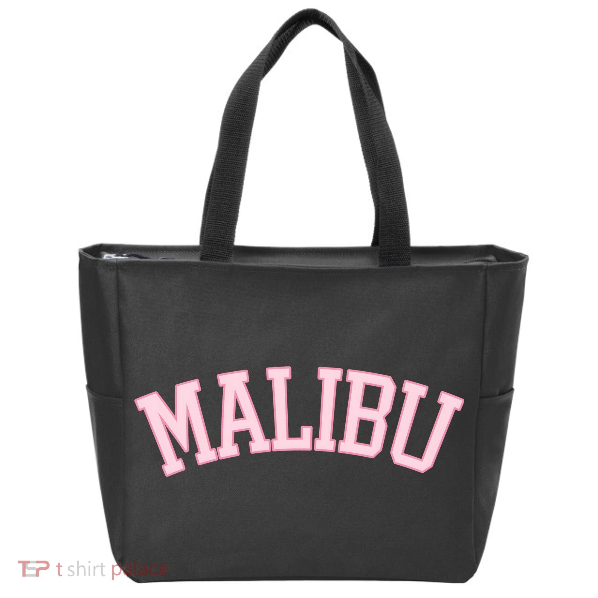 Preppy Varsity Pink Malibu California Tote Bag