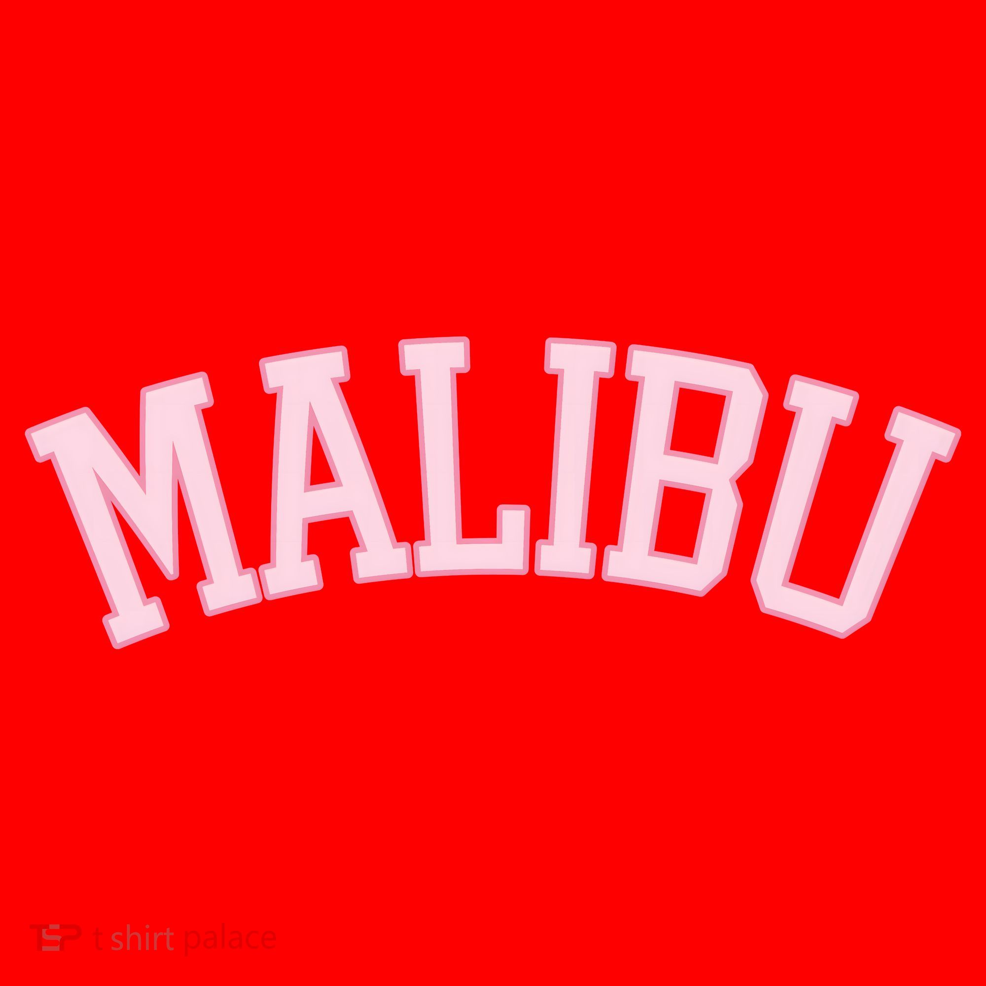 Preppy Varsity Pink Malibu California Santa Hat