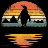 Penguin Vintage Retro Sunset Penguin Lover T-Shirt thumb 7