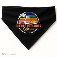Puerto Vallarta Retro Sunset USA-Made Doggie Bandana thumb 0