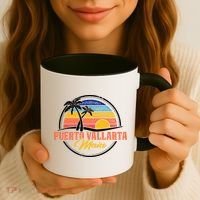 Puerto Vallarta Retro Sunset Coffee Mug thumb 3