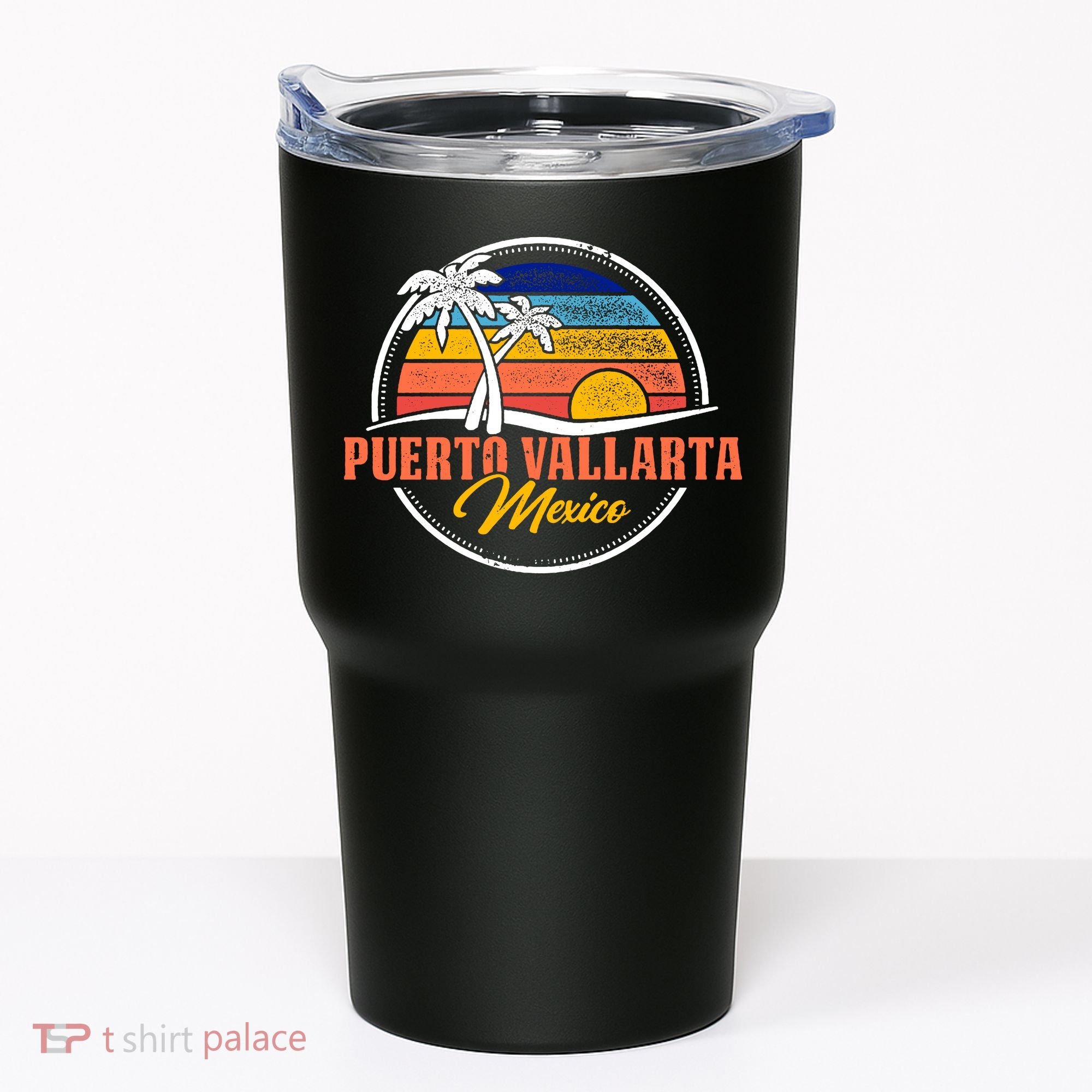 Puerto Vallarta Retro Sunset Tumbler