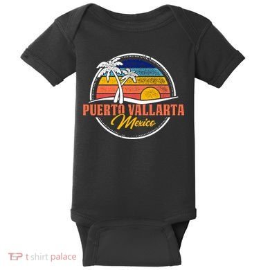 Puerto Vallarta Retro Sunset Baby Bodysuit