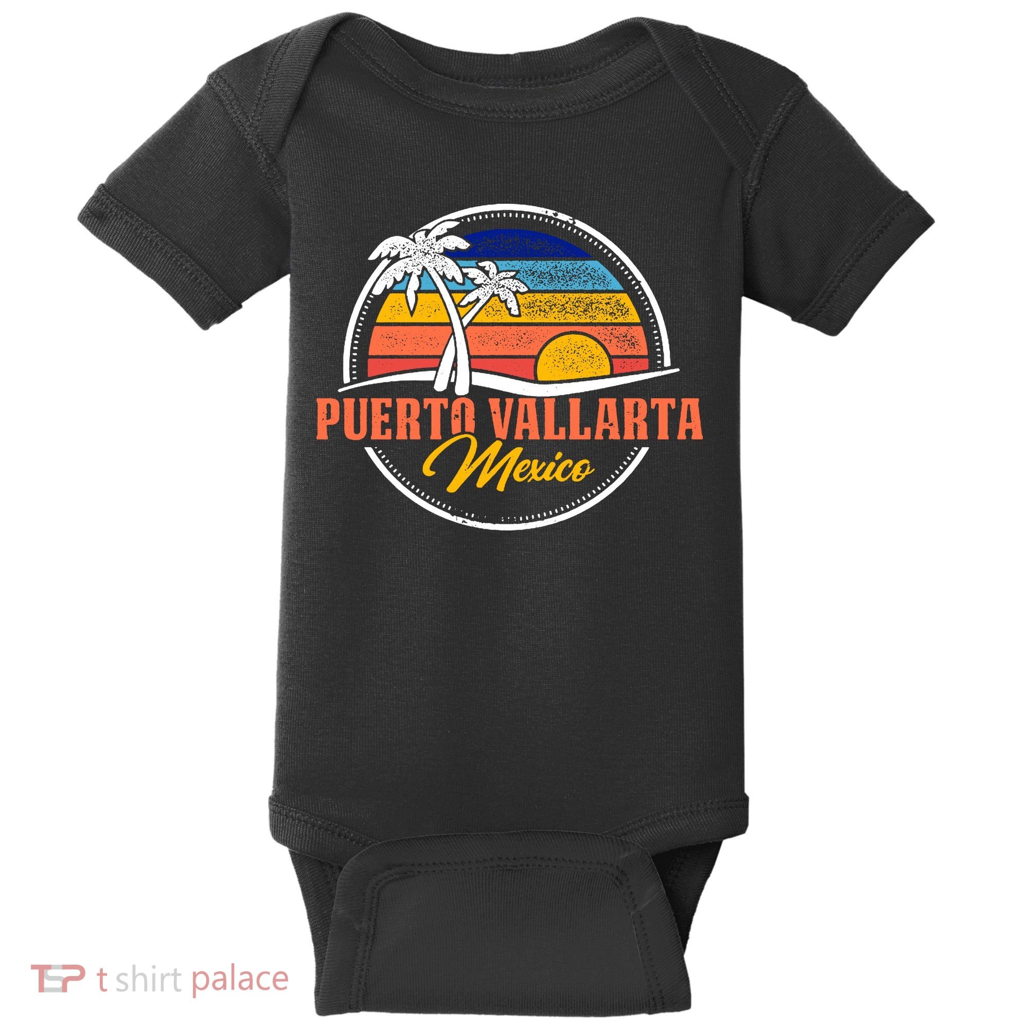 Puerto Vallarta Retro Sunset Baby Bodysuit