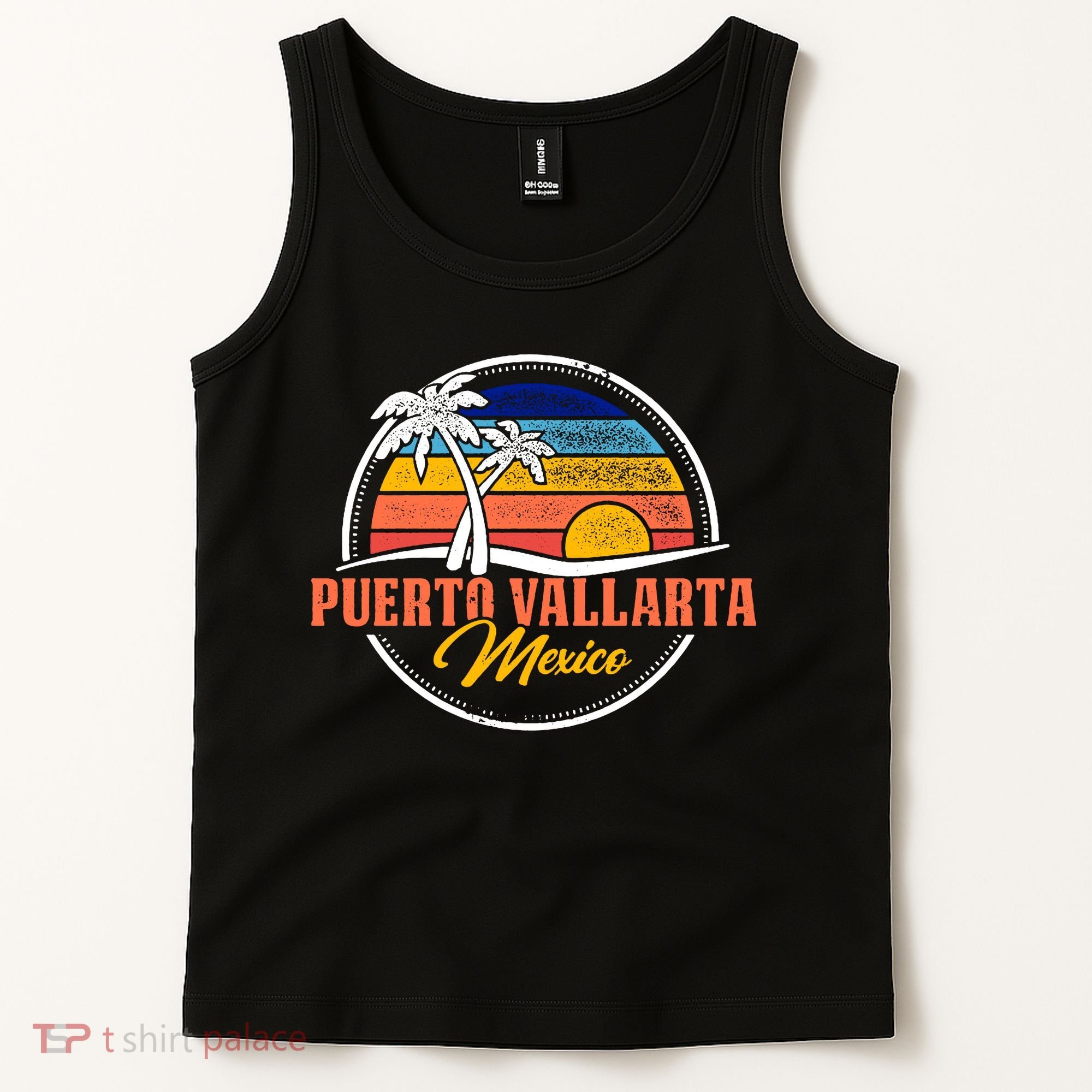Puerto Vallarta Retro Sunset Tank Top