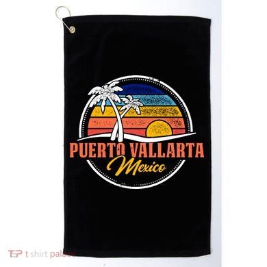 Puerto Vallarta Retro Sunset Golf Towel