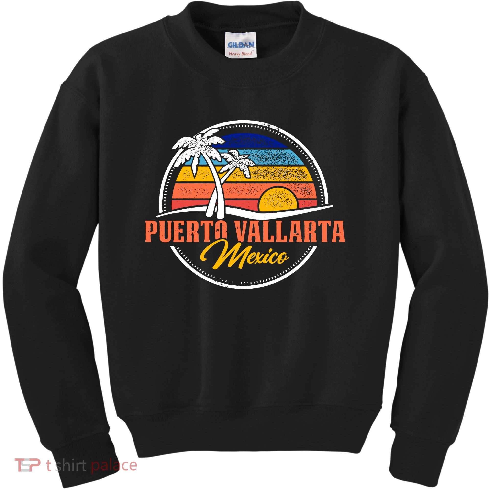 Puerto Vallarta Retro Sunset Kids Sweatshirt