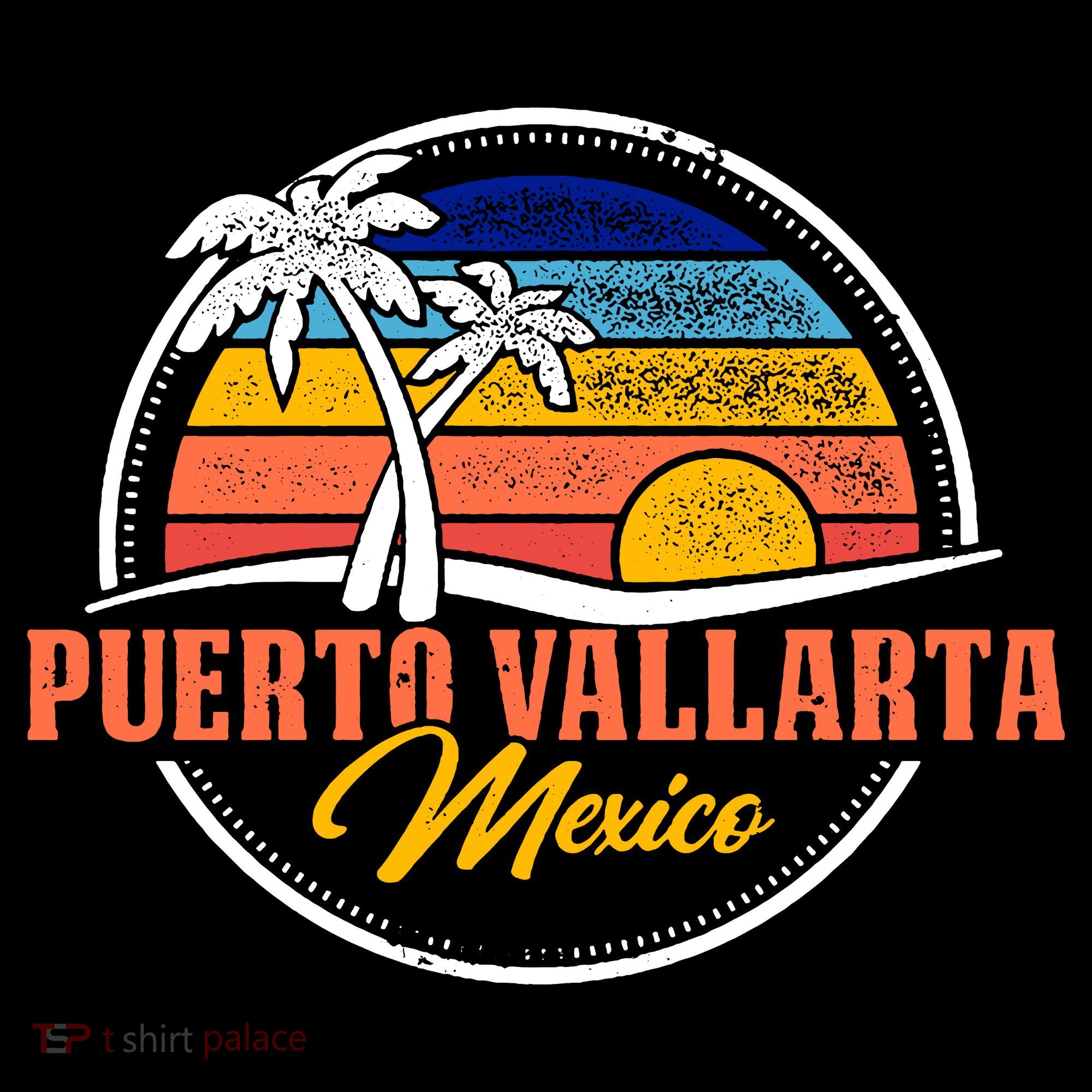 Puerto Vallarta Retro Sunset Kids Sweatshirt