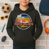 Puerto Vallarta Retro Sunset Kids Hoodie thumb 2