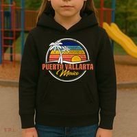 Puerto Vallarta Retro Sunset Kids Hoodie thumb 3
