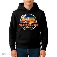 Puerto Vallarta Retro Sunset Kids Hoodie thumb 4