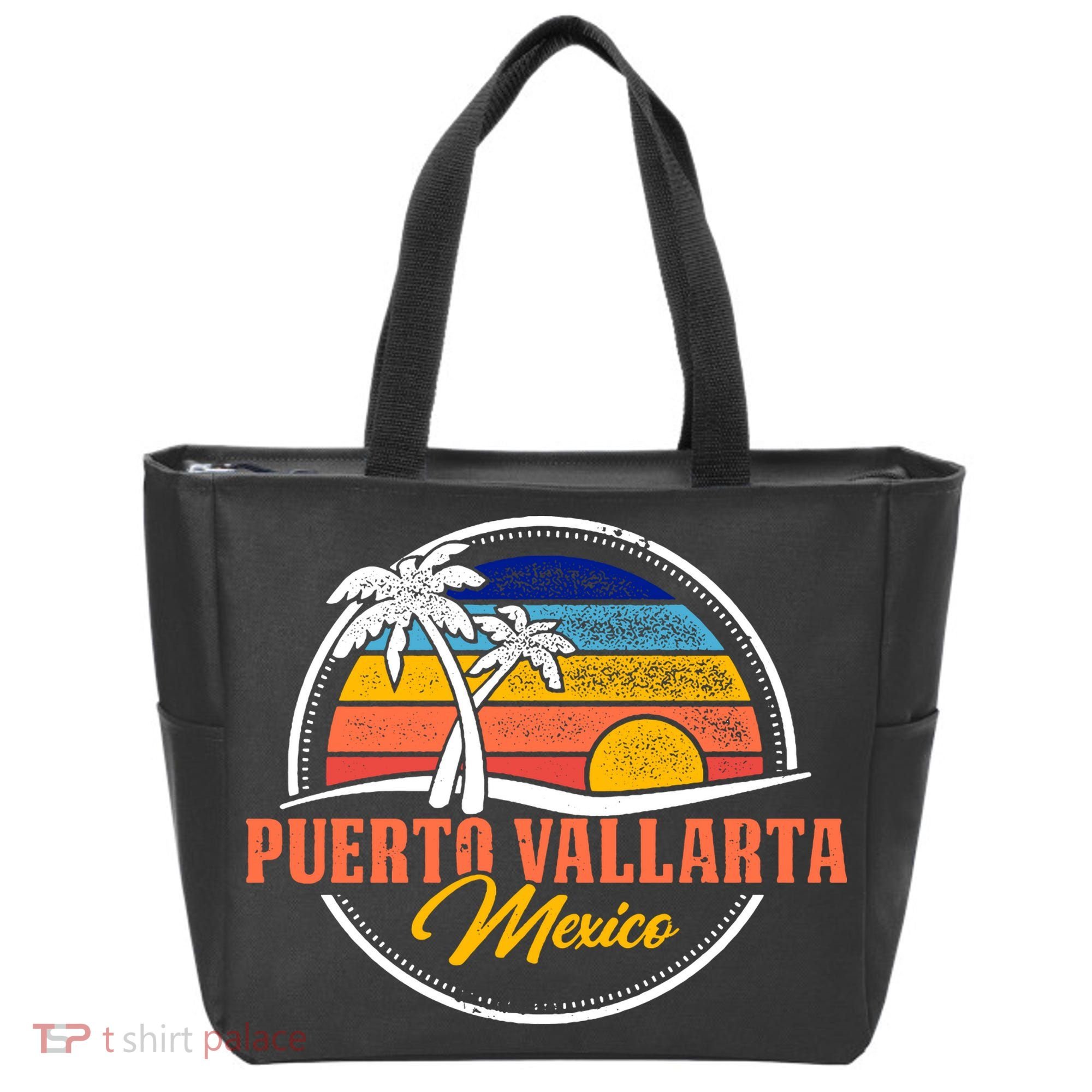 Puerto Vallarta Retro Sunset Tote Bag