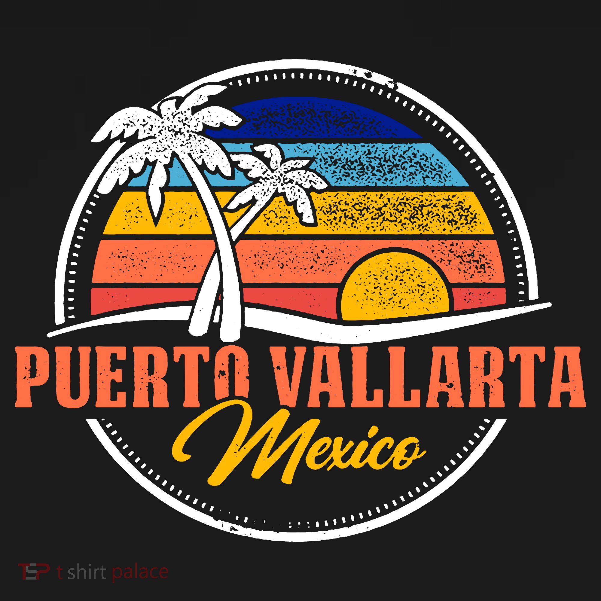 Puerto Vallarta Retro Sunset Tote Bag
