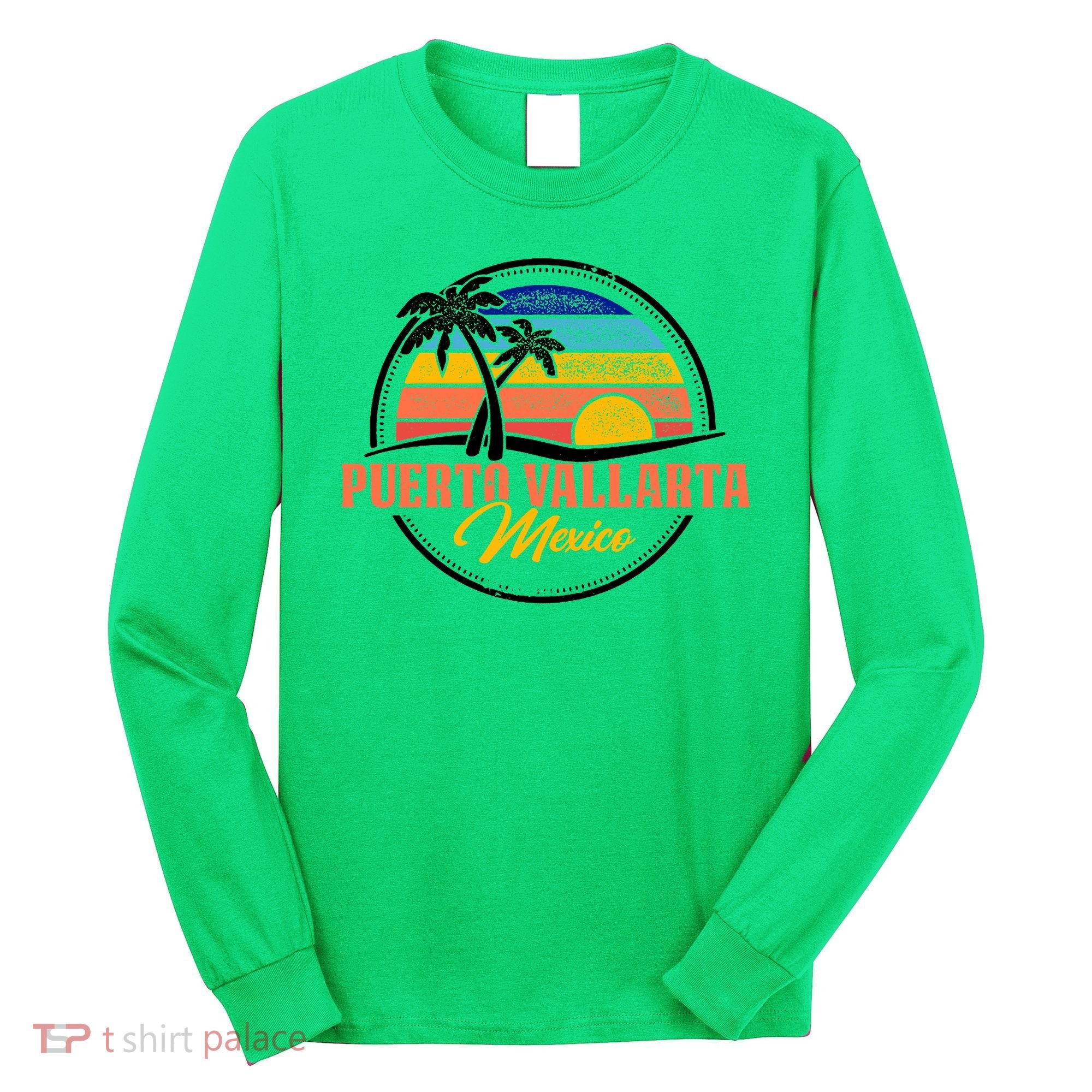 Puerto Vallarta Retro Sunset Long Sleeve Shirt