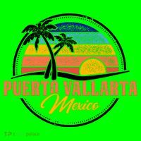 Puerto Vallarta Retro Sunset Button thumb 1