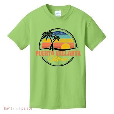 Puerto Vallarta Retro Sunset Kids T-Shirt