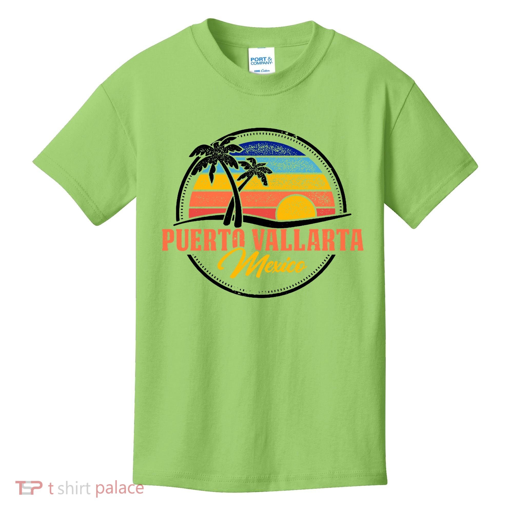 Puerto Vallarta Retro Sunset Kids T-Shirt
