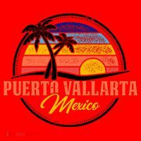 Puerto Vallarta Retro Sunset Santa Hat thumb 1