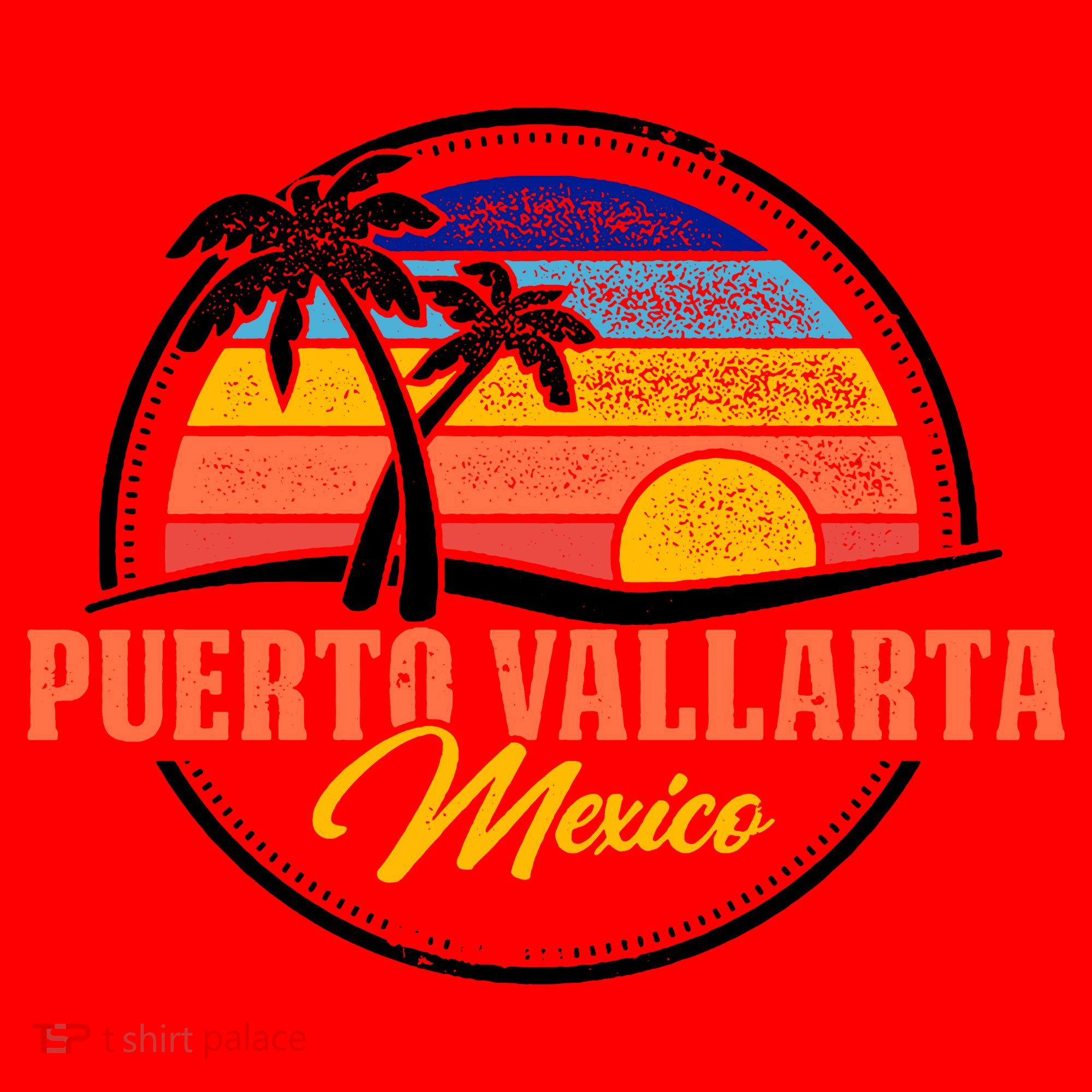 Puerto Vallarta Retro Sunset Santa Hat