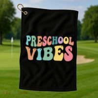 Preschool Vibes Retro 80s Pre School Golf Towel thumb 1
