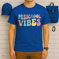 Preschool Vibes Retro 80s Pre School T-Shirt thumb 6