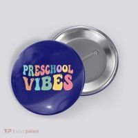 Preschool Vibes Retro 80s Pre School Button thumb 0