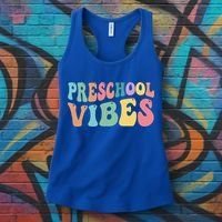 Preschool Vibes Retro 80s Pre School Women's Tank Top thumb 3