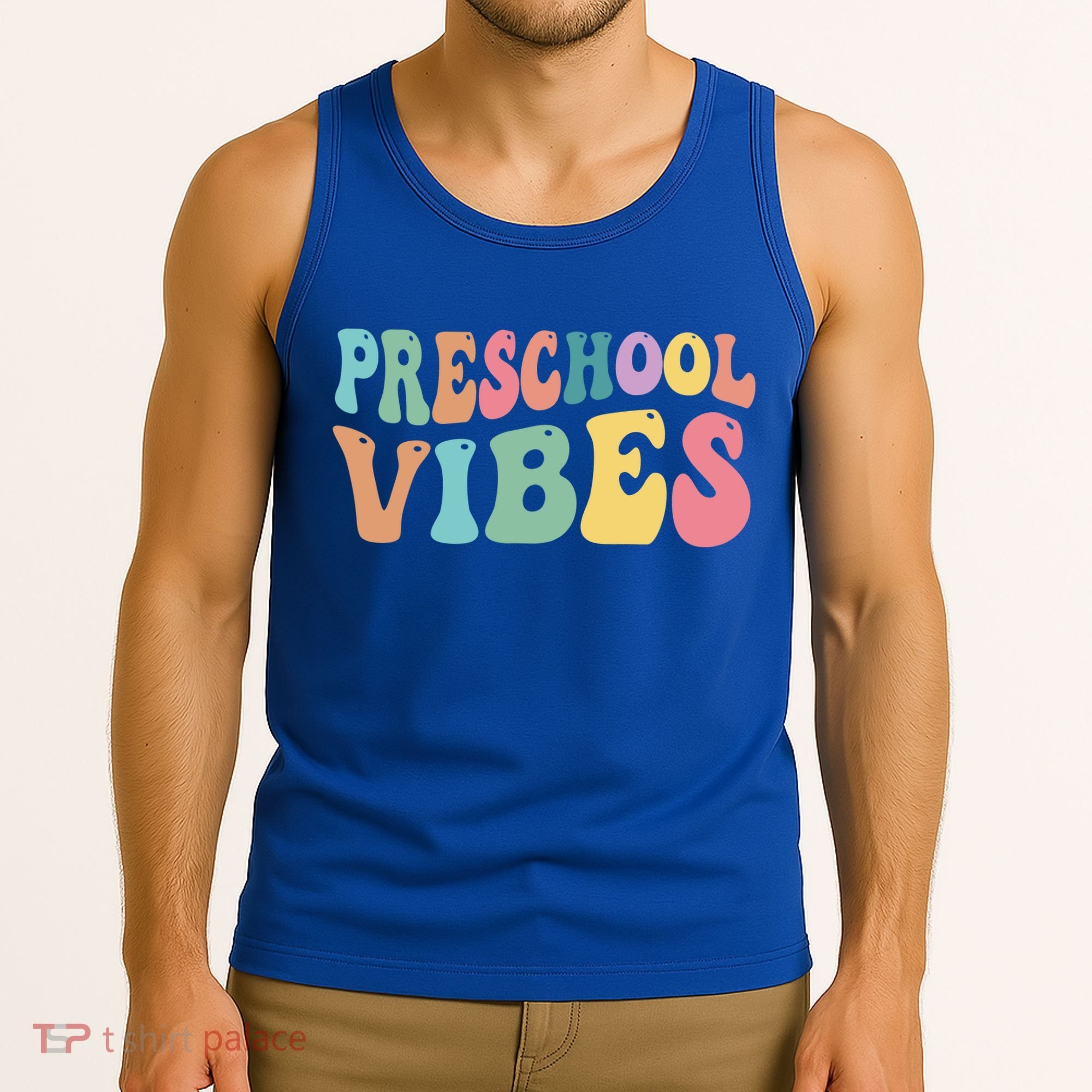 Preschool Vibes Retro 80s Pre School Tank Top