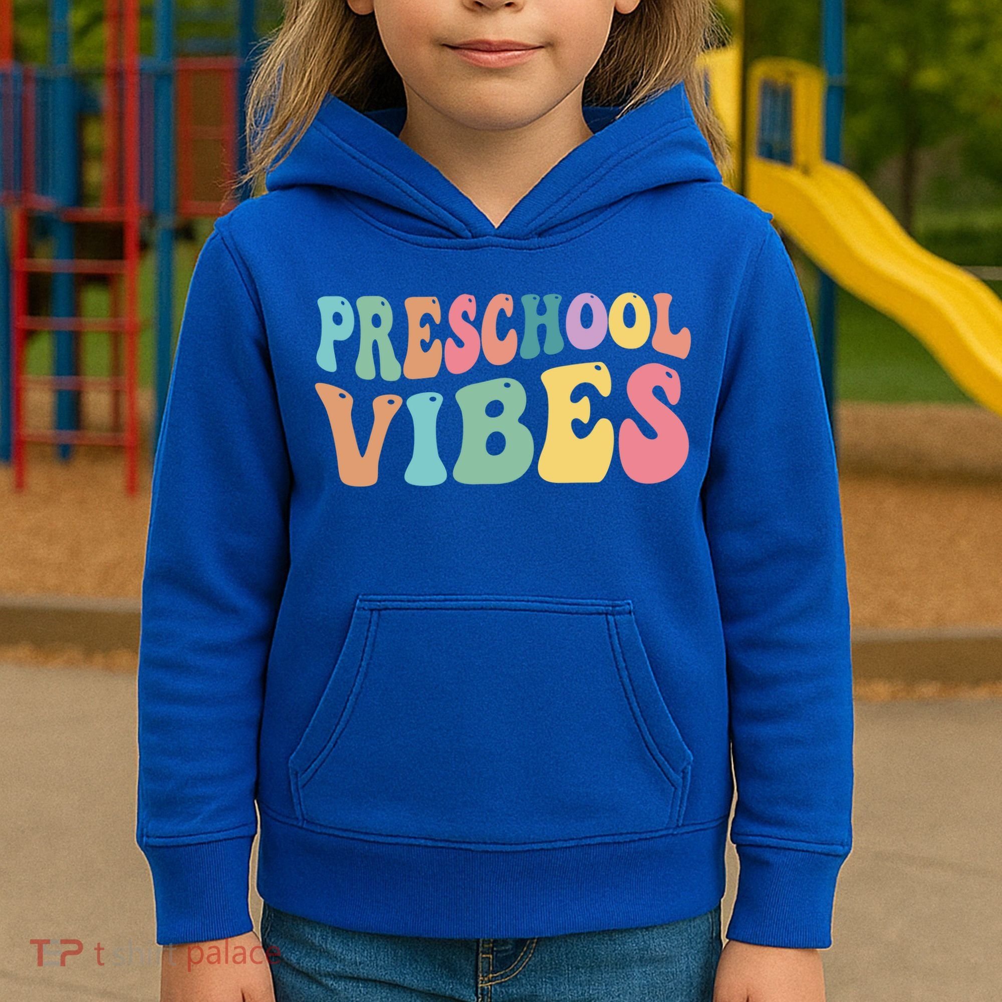Preschool Vibes Retro 80s Pre School Kids Hoodie