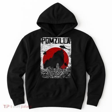 Pomzilla Vintage Retro Pomeranian Dog Hoodie
