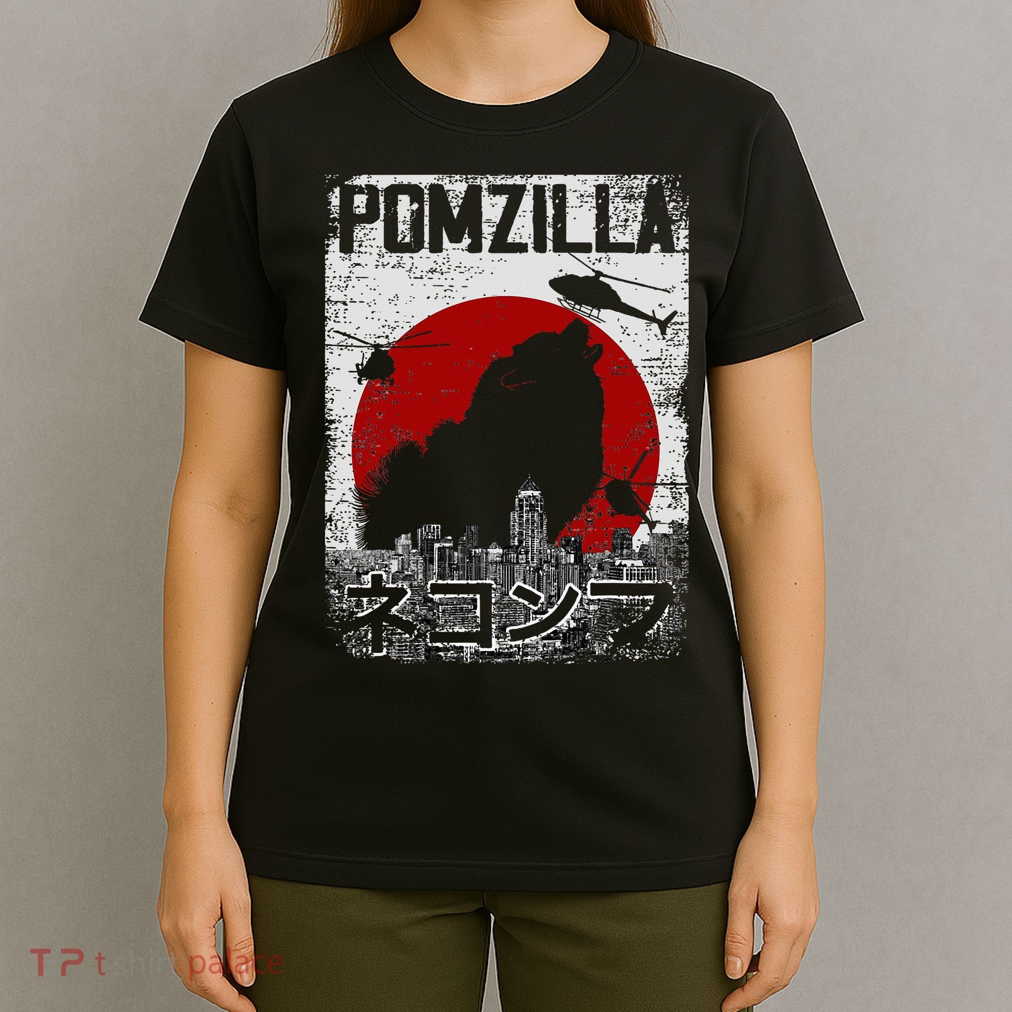 Pomzilla Vintage Retro Pomeranian Dog T-Shirt
