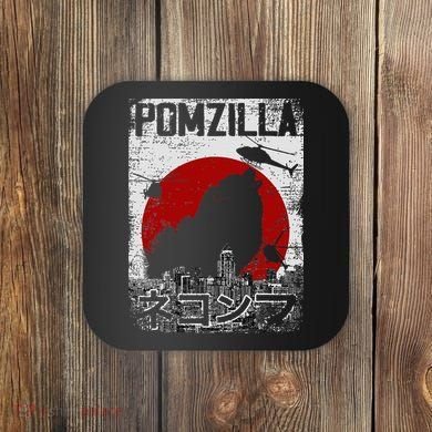 Pomzilla Vintage Retro Pomeranian Dog Coaster